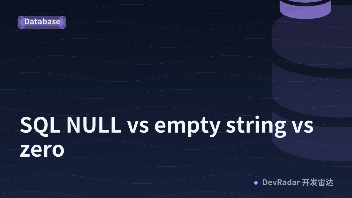 SQL NULL vs empty string vs zero