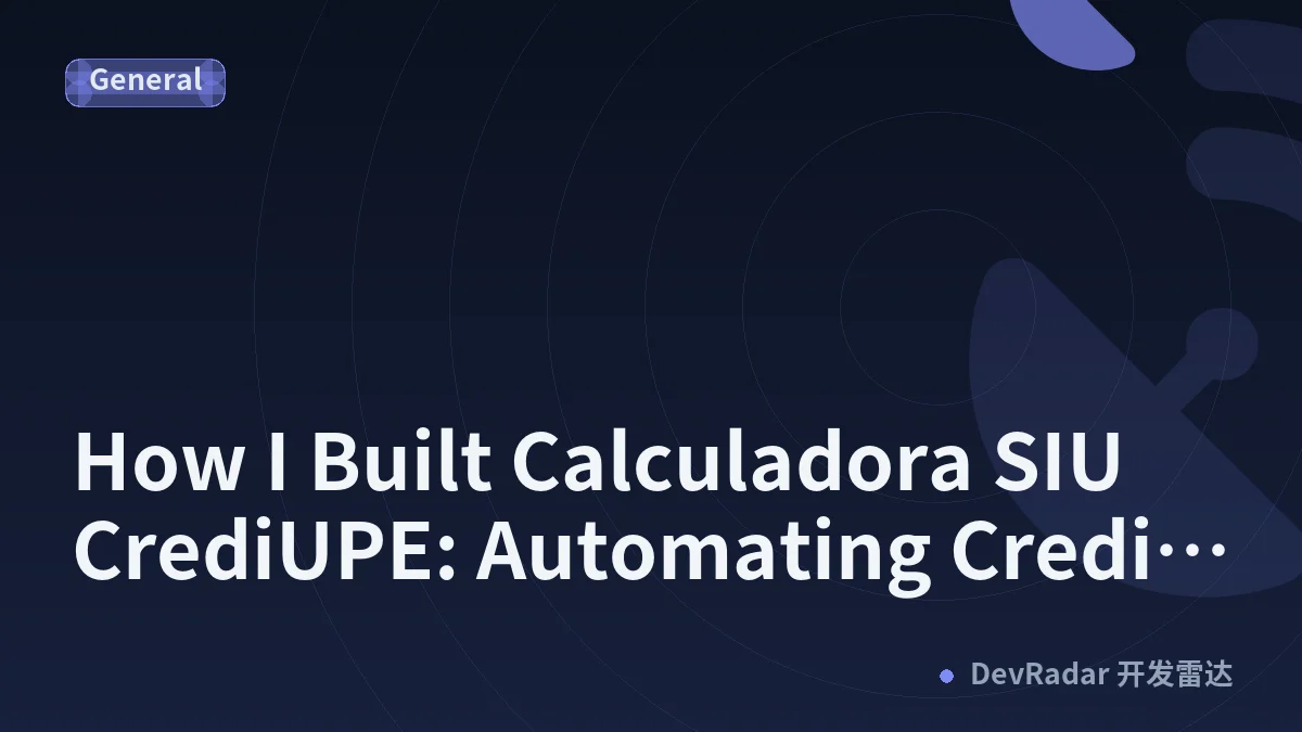 How I Built Calculadora SIU CrediUPE: Automating Credit Calculation in SIU Guaraní