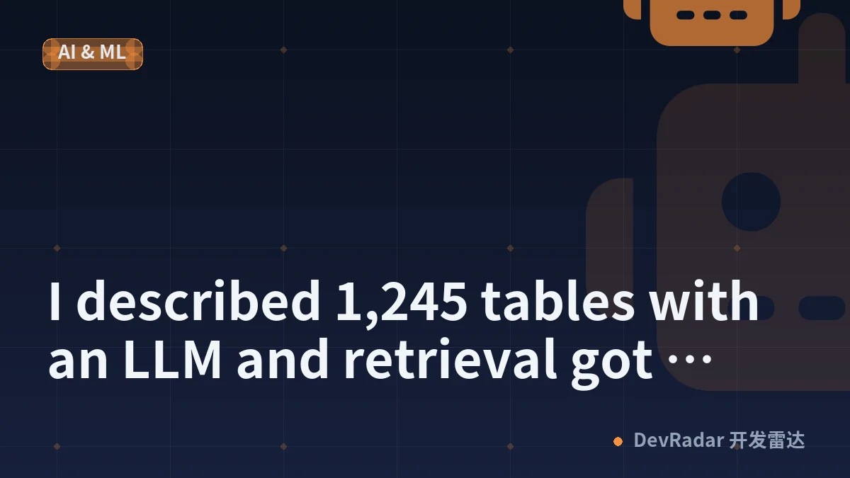 I described 1,245 tables with an LLM and retrieval got worse