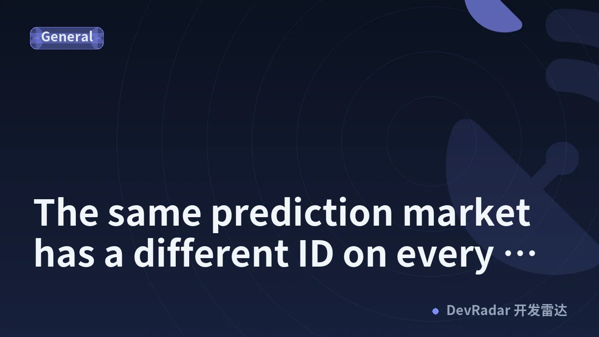The same prediction market has a different ID on every venue