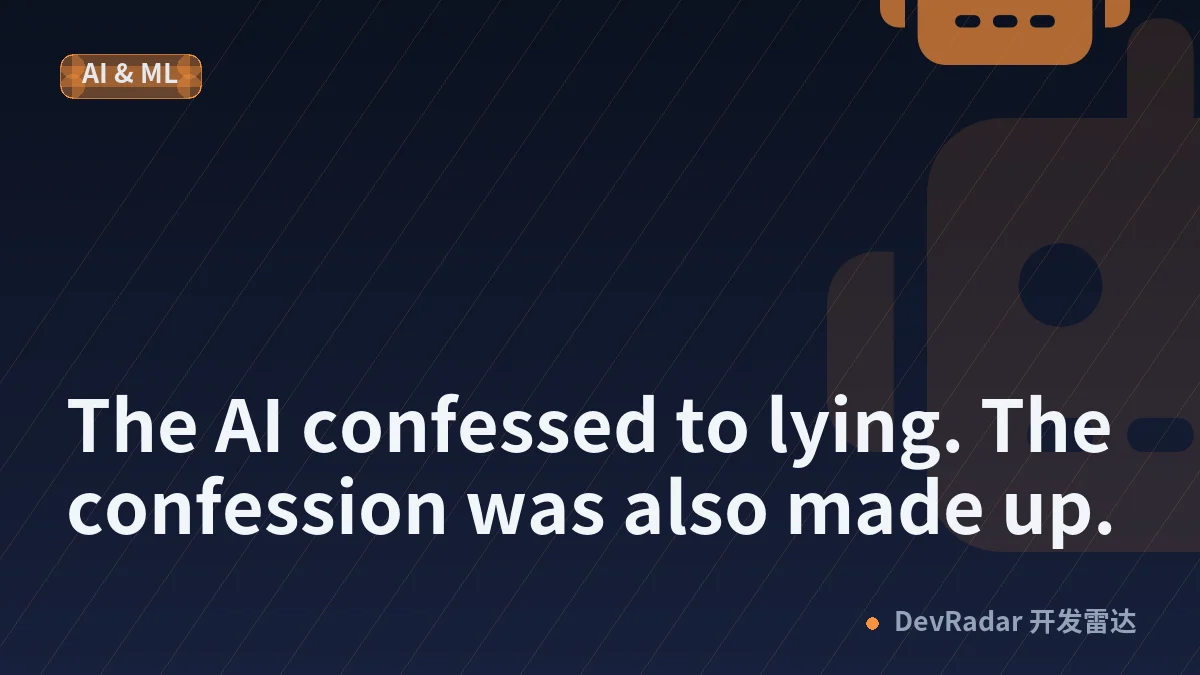 The AI confessed to lying. The confession was also made up.