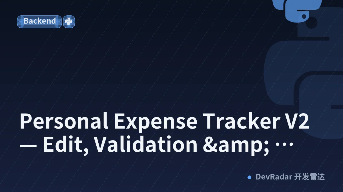 Personal Expense Tracker V2 — Edit, Validation &amp; Error Handling