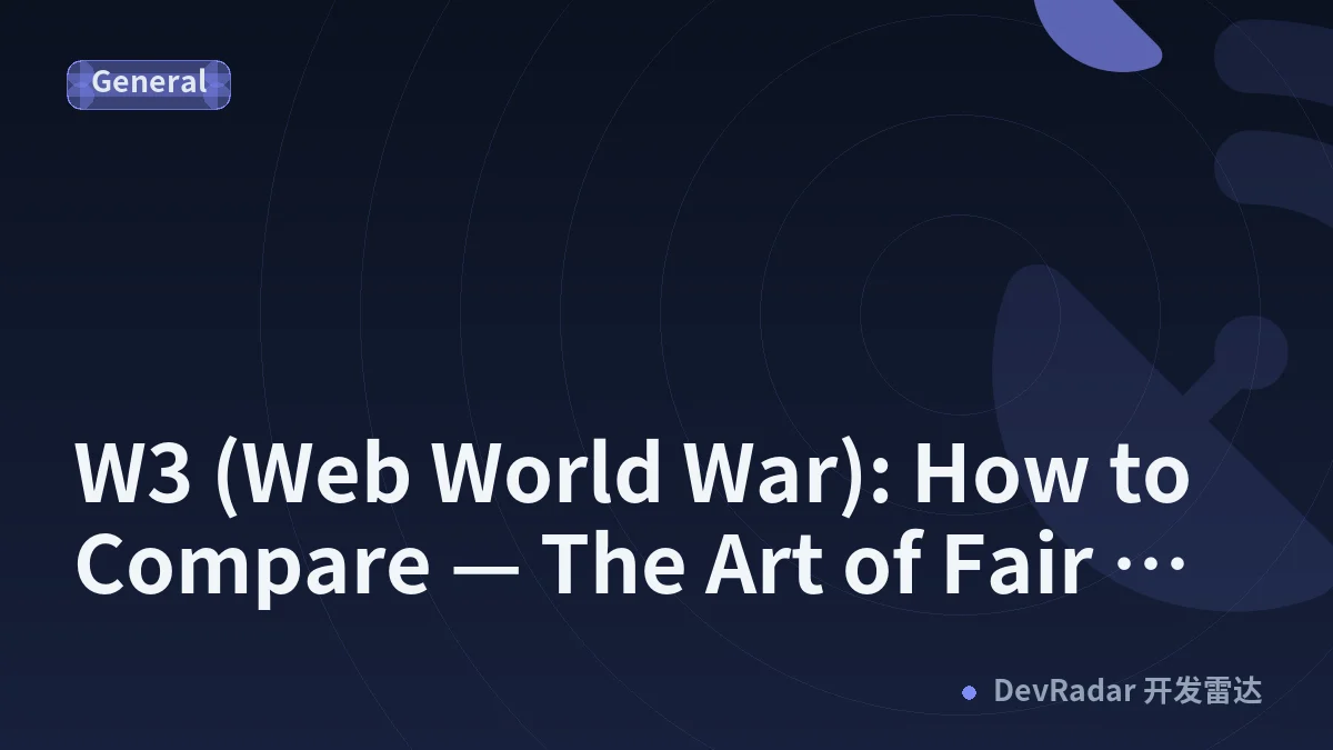 W3 (Web World War): How to Compare — The Art of Fair Comparison in Tech