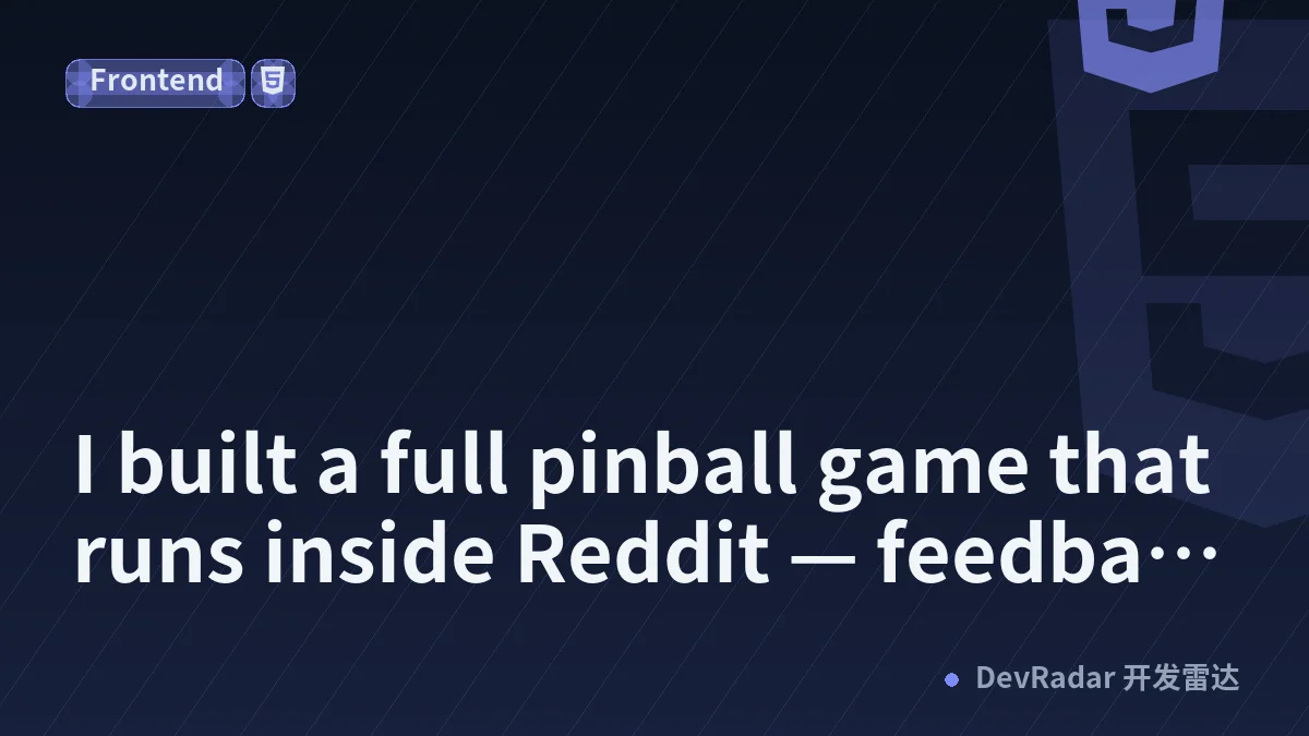I built a full pinball game that runs inside Reddit — feedback welcome