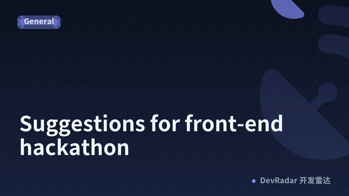 Suggestions for front-end hackathon