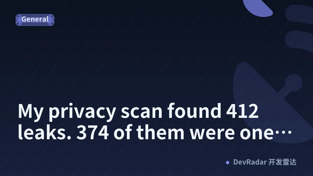 My privacy scan found 412 leaks. 374 of them were one line of my own tooling.