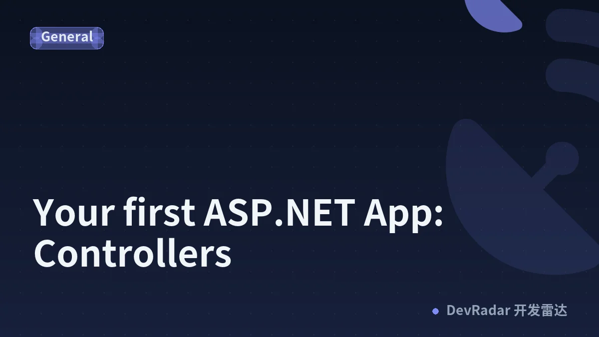 Your first ASP.NET App: Controllers