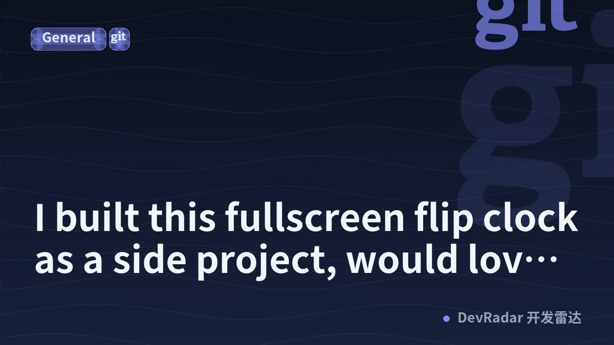 I built this fullscreen flip clock as a side project, would love feedback.